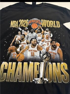 NBA 2026 KNICKS World Champions Black T-Shirt